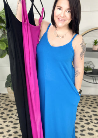 On My Time Solid Cami Maxi Dress | S-3X