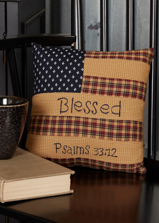 Patriotic Patch Pillow Blessed