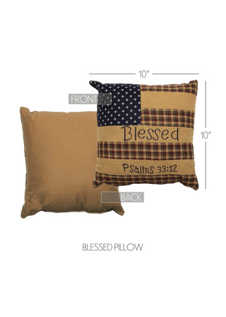 Patriotic Patch Pillow Blessed