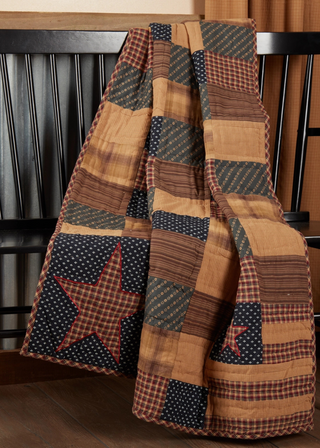 Patriotic Patch Quilted Throw