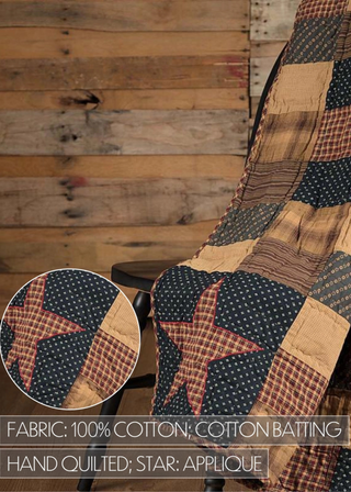 Patriotic Patch Quilted Throw