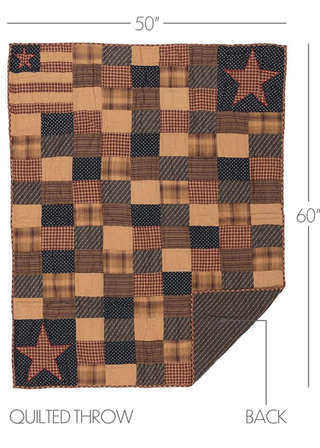 Patriotic Patch Quilted Throw