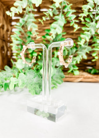 Pearl Edge Open Hoop Earrings