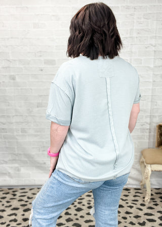 Pearl Grey Two-Tone Thermal Dolman Top