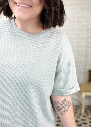 Pearl Grey Two-Tone Thermal Dolman Top