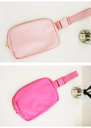 "Pop of Pink" Adjustable Crossbody Belt Bag