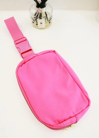 "Pop of Pink" Adjustable Crossbody Belt Bag