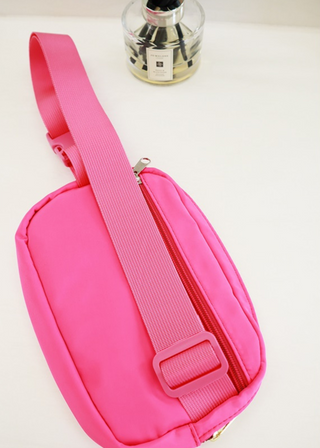 "Pop of Pink" Adjustable Crossbody Belt Bag