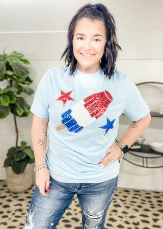 Popsicle Sequin Graphic T-Shirt | S-3X - ALL SALES FINAL -