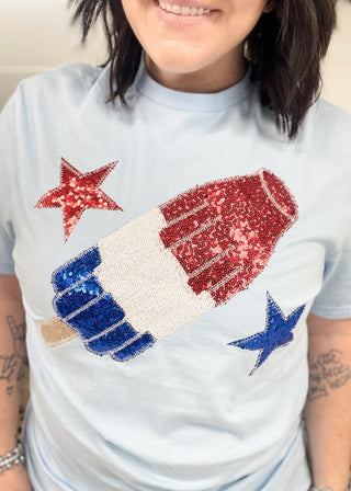 Popsicle Sequin Graphic T-Shirt | S-3X - ALL SALES FINAL -