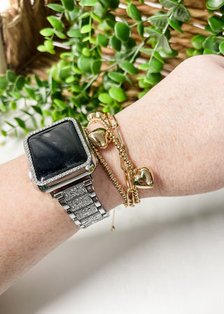 Puffy Heart Beaded Layered Bracelet