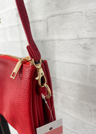 Red Compact Multi Pocket Crossbody Bag