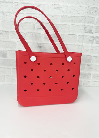 Red Rubber Jelly Tote Bag