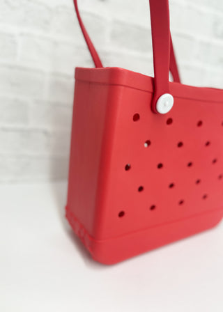 Red Rubber Jelly Tote Bag