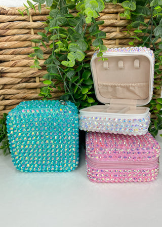 Rhinestone Travel Jewelry Organizer Box