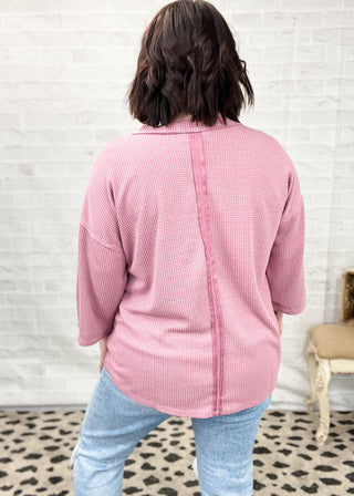 Rose Take Your Place 3/4 Sleeve Thermal Top