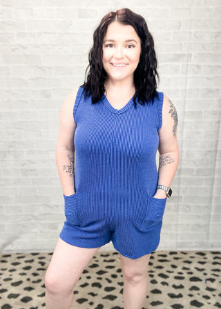 Royal Urban Ribbed Sleeveless Romper