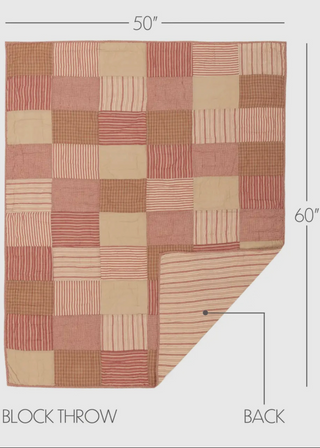 Sawyer Mill Red Block Quilted Throw