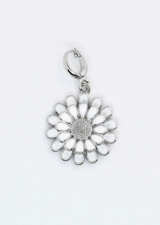 TJ-57 Silver Daisy Flower Charm