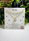 Sparkle Opal Pendant Layered Necklace