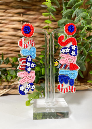 Stars & Stripes Seed Bead Earrings