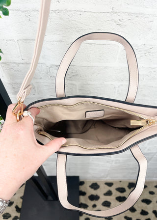 Stone Chevron Quilted Crossbody