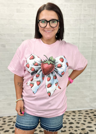 Strawberry Ribbon Graphic T-Shirt
