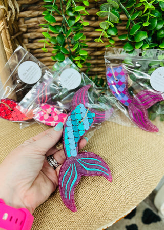 Summer Mermaid Tail Car Freshie - Tiki Beach
