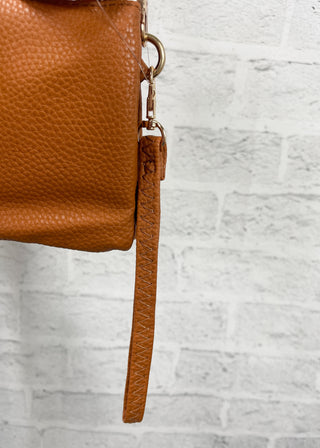 Tan Compact Multi Pocket Crossbody Bag