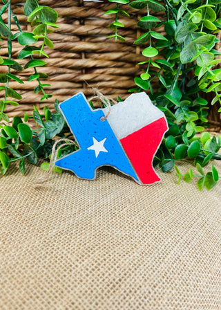 Texas Flag Car Freshie - Leather