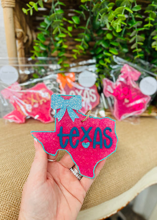 Texas With Bow Car Freshie - Sweet Grace