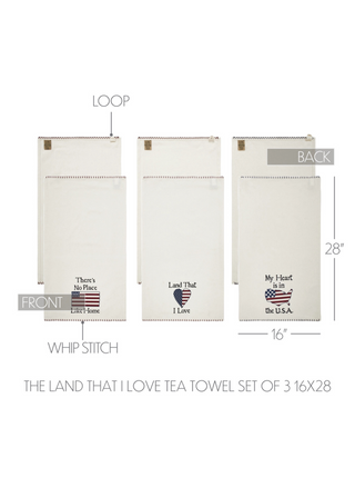 The Land That I Love Tea Towel Set of 3