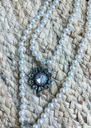 Triple Charm Pearl Necklace