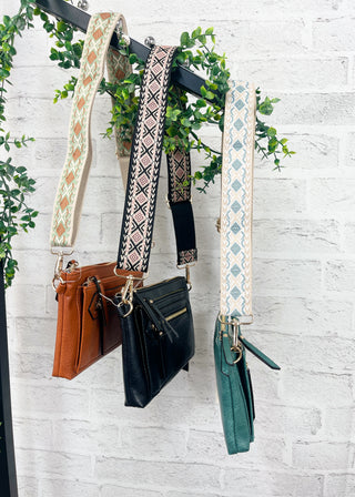 Denim Blue Triple Zipper Guitar Strap Crossbody