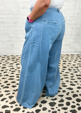 Vintage Washed USA Patch Chambray Pants