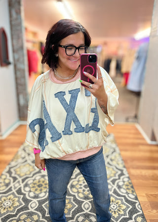 Washed Denim Texas Patchwork Top
