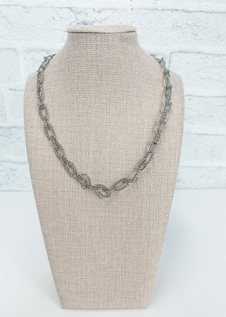 White Gold Dipped Charm-Ready Link Necklace