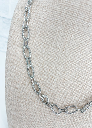 White Gold Dipped Charm-Ready Link Necklace