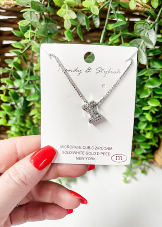 White Gold Dipped Initial Pendant Necklace