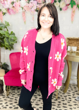 You Complete Me Daisy Button Down Cardigan | S-3X - ALL SALES FINAL -