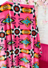King Size Ace In The Hole Pink & Aztec Blanket