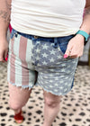 American Flag Denim Shorts