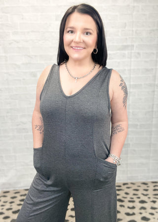 Black French Terry Jumpsuit | S-L