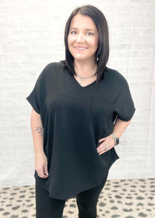 Black Make It Up Airflow Dolman Sleeve Top | S-3X