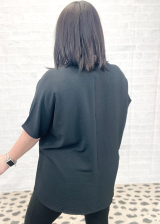 Black Make It Up Airflow Dolman Sleeve Top | S-3X
