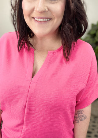 Fuchsia Breezy Chic Airflow Top | S-XL