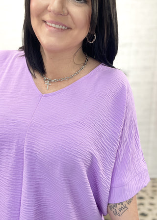Lavender Who I Am Dolman Sleeve Top | S-3X
