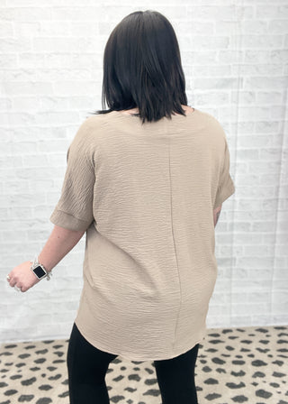 Light Mocha Who I Am Dolman Sleeve Top | S-3X