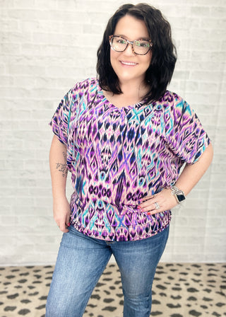 Sadie Multi Print Poncho Top | S-3X