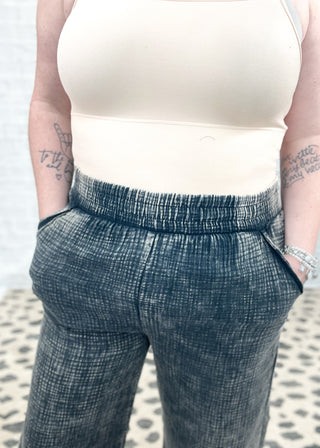Washed Double Gauze Elastic Waist Pants | S-L